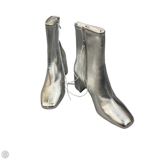 Boots Ankle Heels By A New Day In Silver, Size: 8