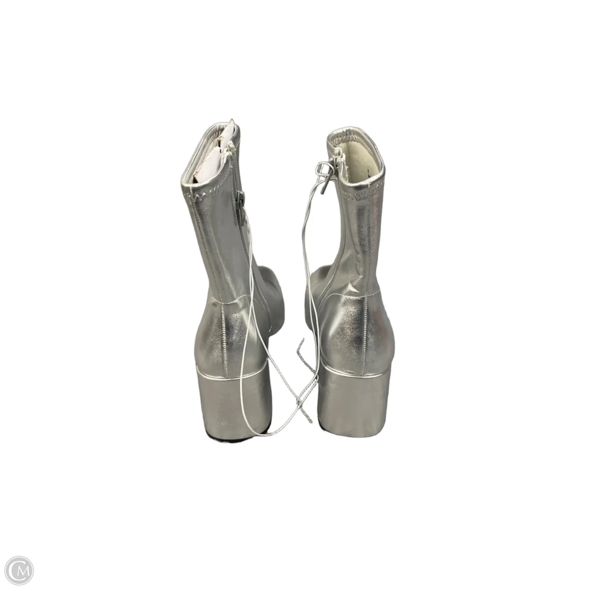 Boots Ankle Heels By A New Day In Silver, Size: 8