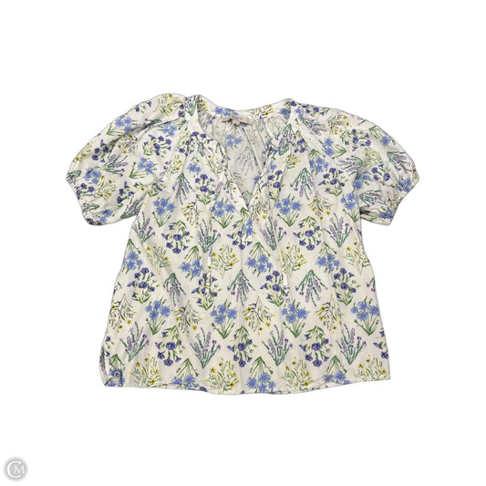 Blouse Short Sleeve By Loft In Floral Print, Size: Xs
