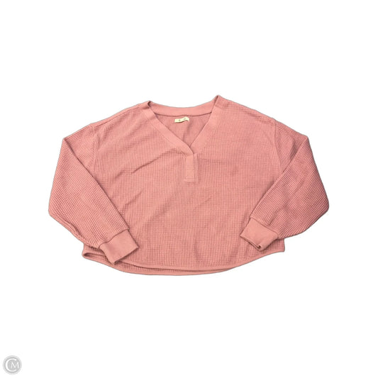 Top Long Sleeve By Madewell In Pink, Size: L