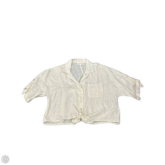 Blouse Short Sleeve By Cloth & Stone In White, Size: M