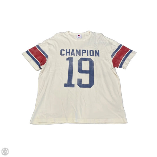 Athletic Top Short Sleeve By Champion In Tan, Size: M