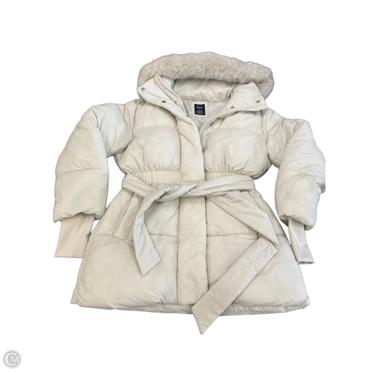 Coat Puffer & Quilted By Gap In Ivory, Size: M