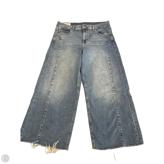Jeans Wide Leg By Gap In Blue Denim, Size: 14