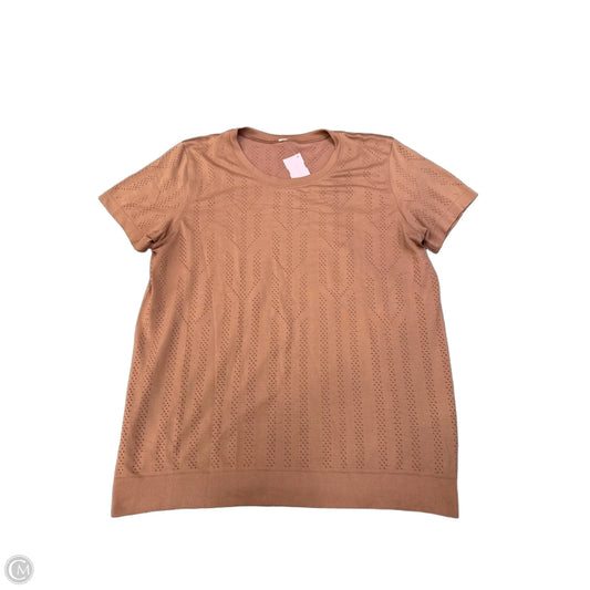 Athletic Top Short Sleeve By Lululemon In Brown, Size: L