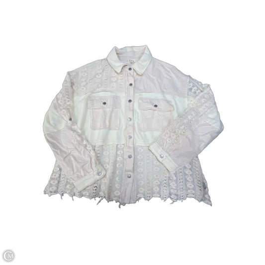 Jacket Shirt By Pol In Ivory, Size: L