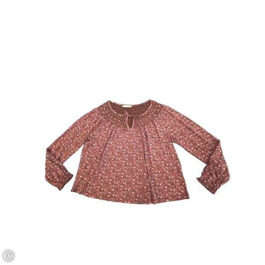 Top Long Sleeve By Lucky Brand In Floral Print, Size: M
