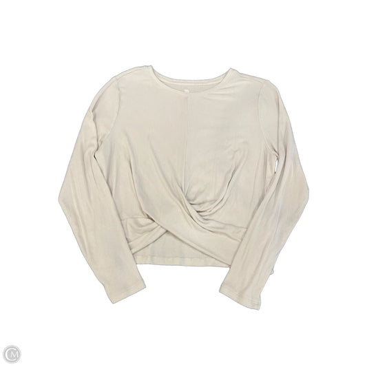 Athletic Top Long Sleeve Crewneck By All In Motion In Beige, Size: L