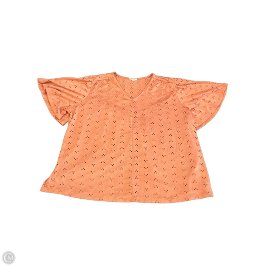 Top Short Sleeve By Como Blu In Orange, Size: 3x