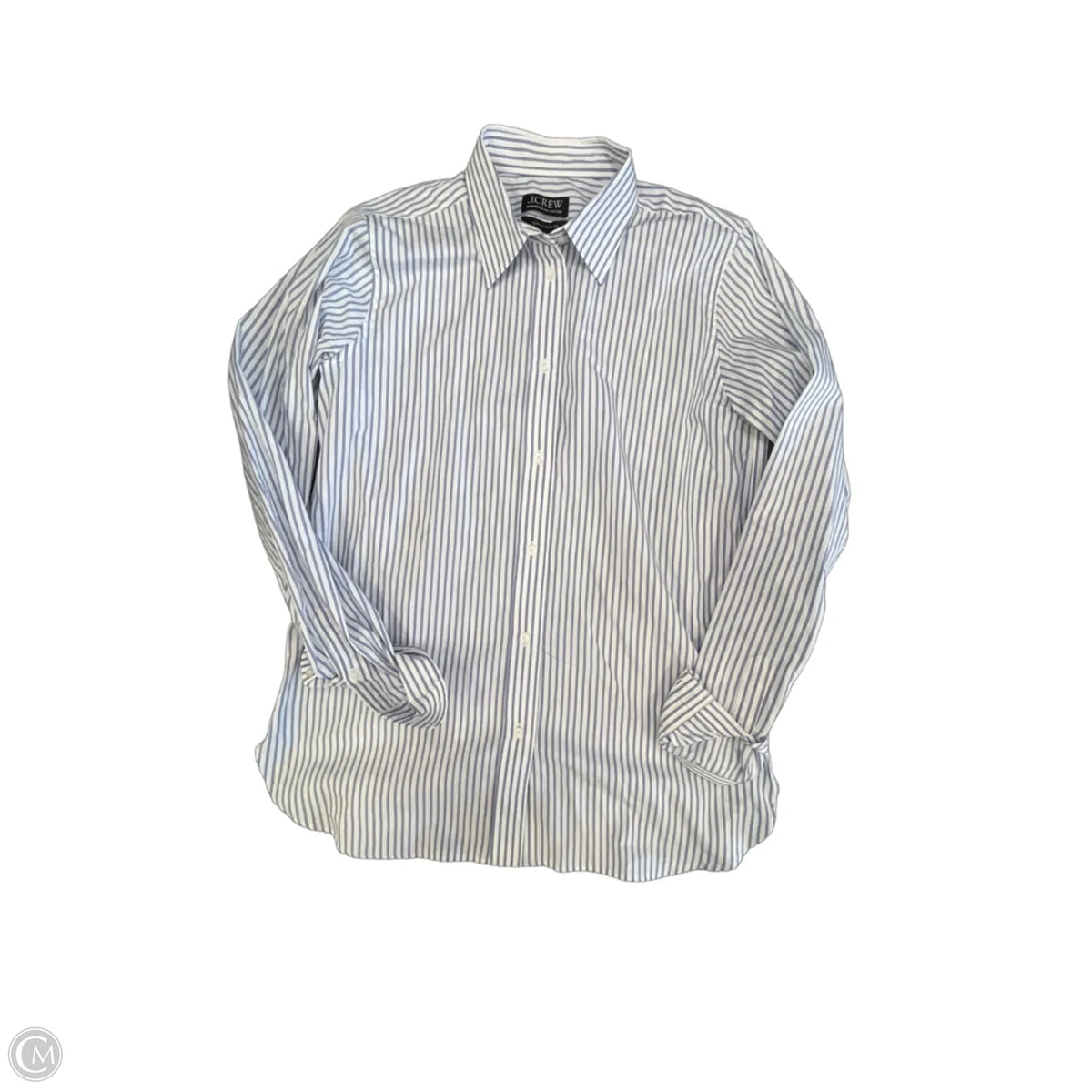 Blouse Long Sleeve By J. Crew In Striped Pattern, Size: M
