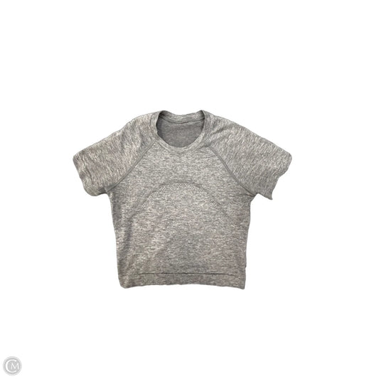 Athletic Top Short Sleeve By Lululemon In Grey, Size: Xs
