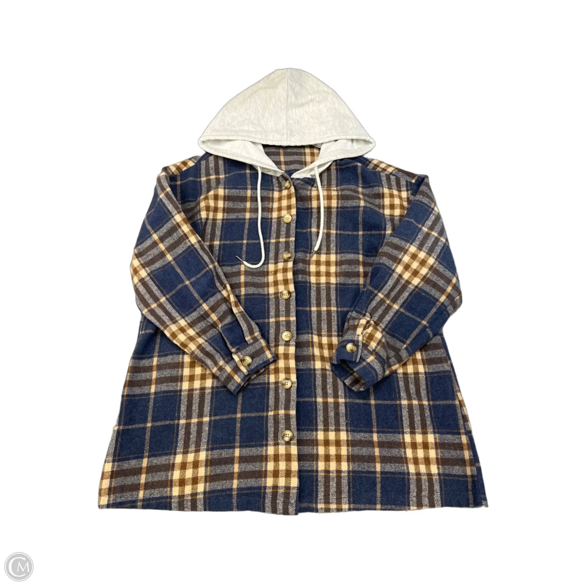 Jacket Shirt By Clothes Mentor In Blue, Size: M