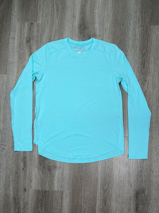 Blue Athletic Top Long Sleeve Crewneck Eddie Bauer, Size S