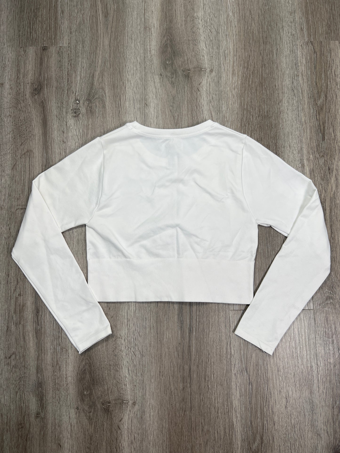 White Athletic Top Long Sleeve Crewneck Aerie, Size M