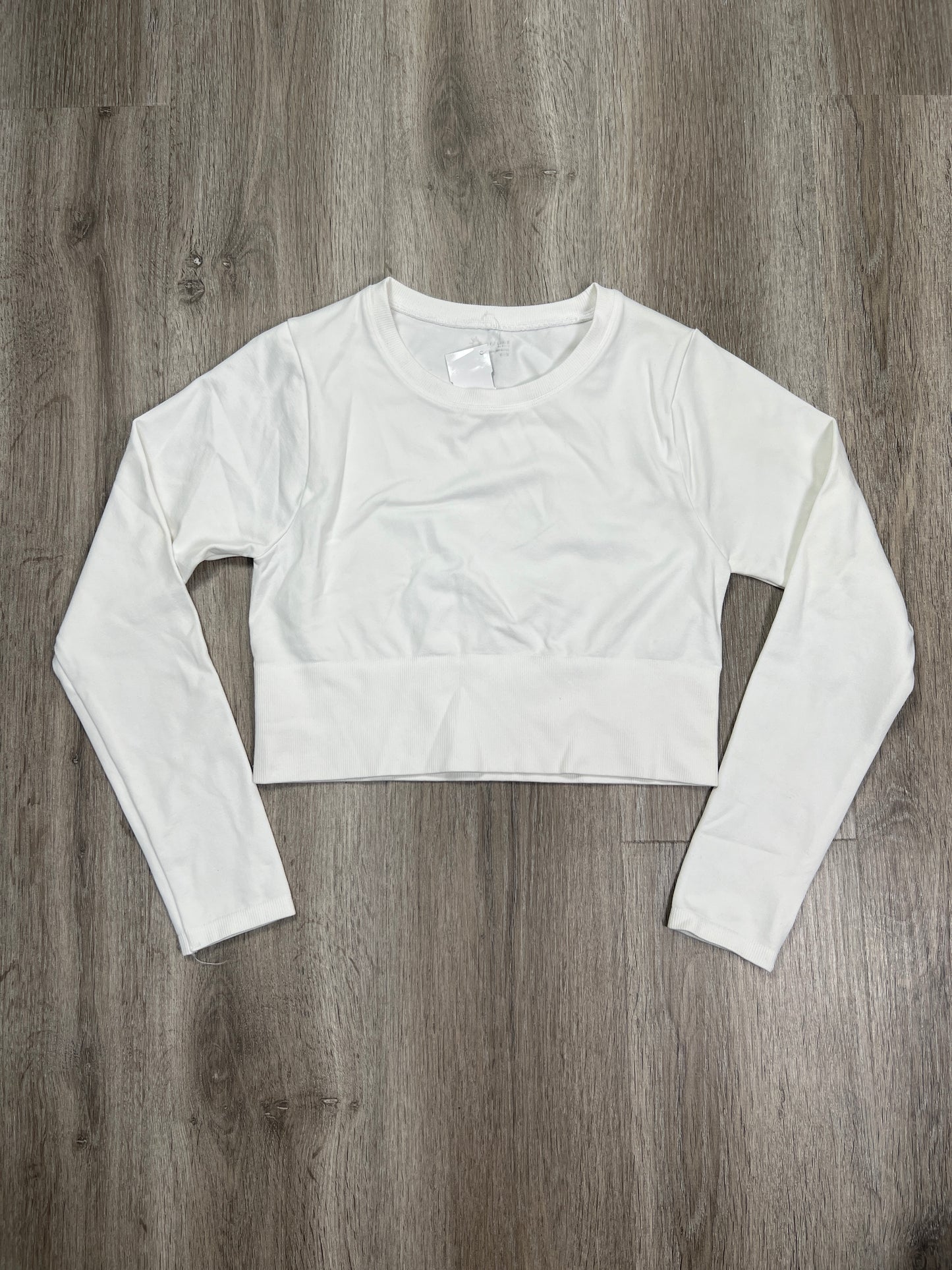 White Athletic Top Long Sleeve Crewneck Aerie, Size M