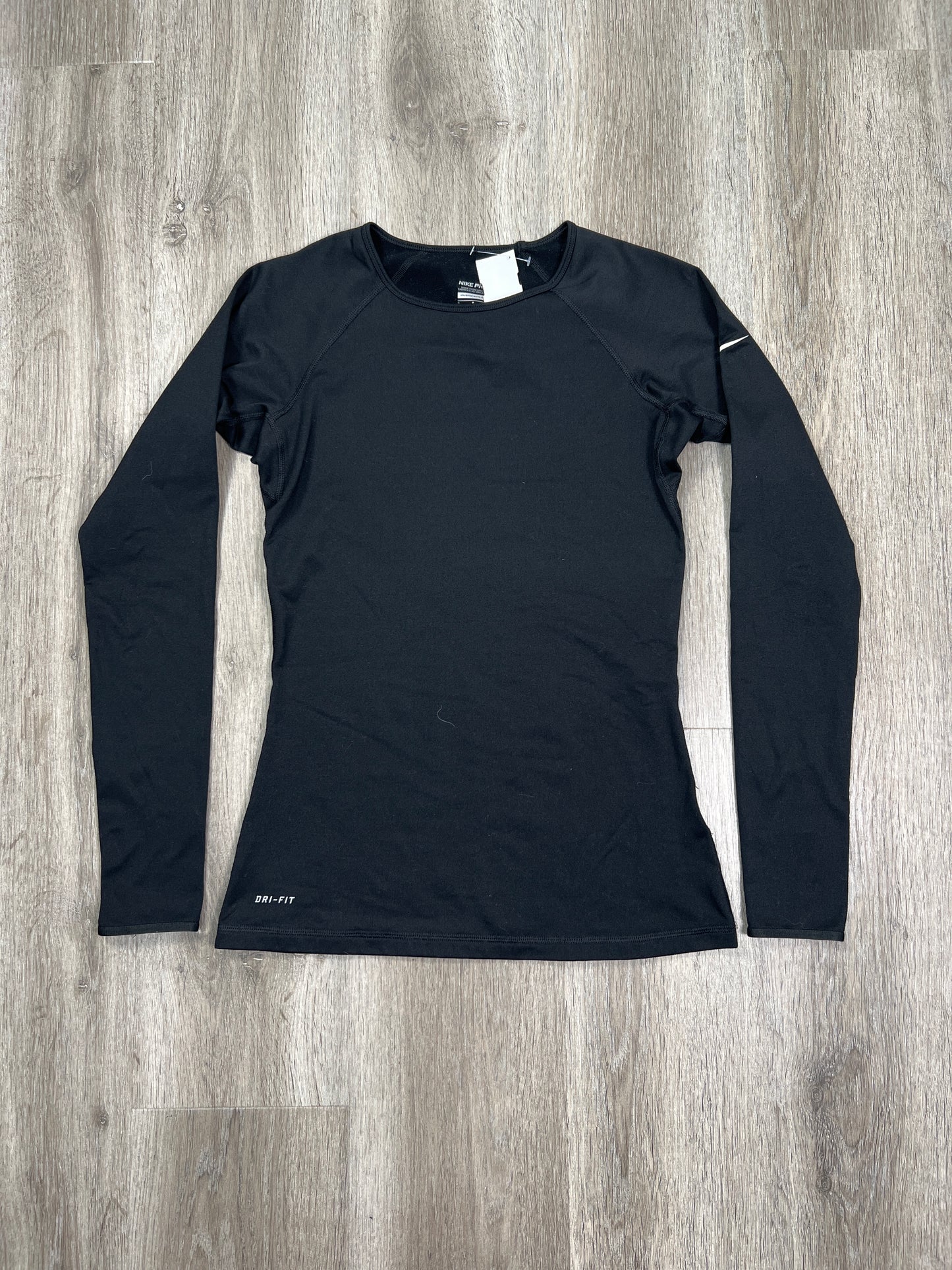 Black Athletic Top Long Sleeve Crewneck Nike Apparel, Size S