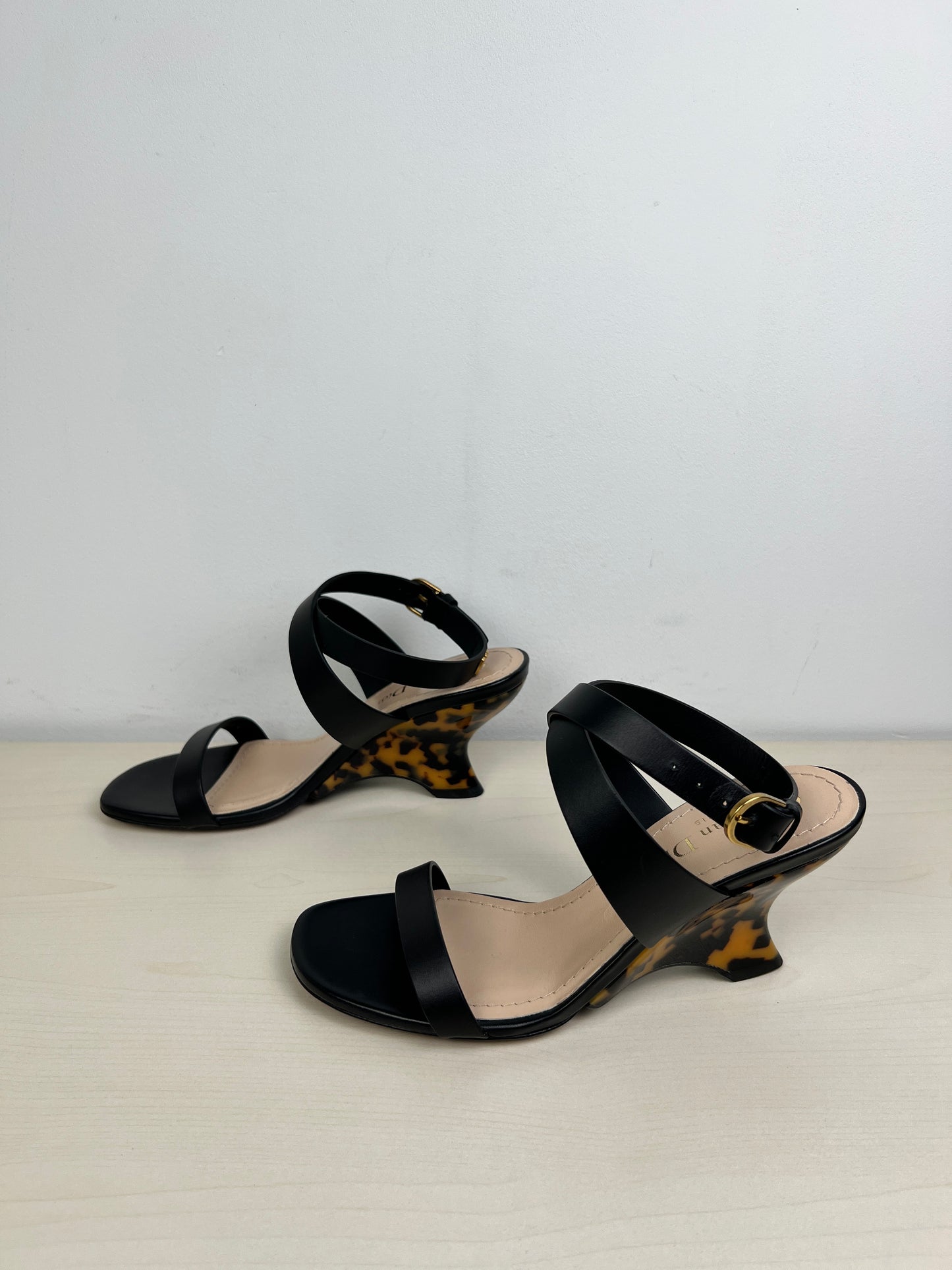 Sandals Luxury Designer By Dior In Black, Size: 6.5