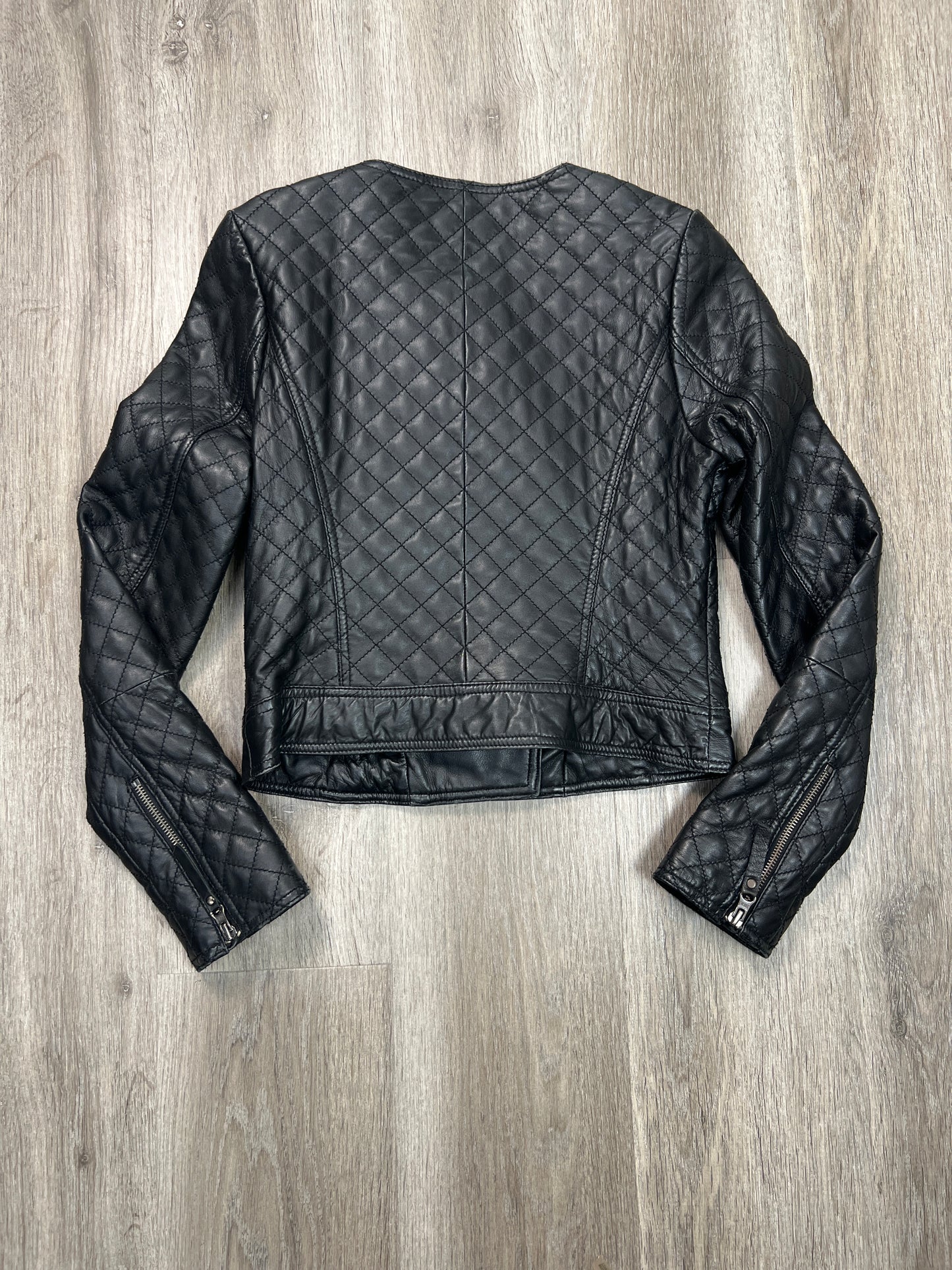 Jacket Leather By Topshop In Black, Size: S