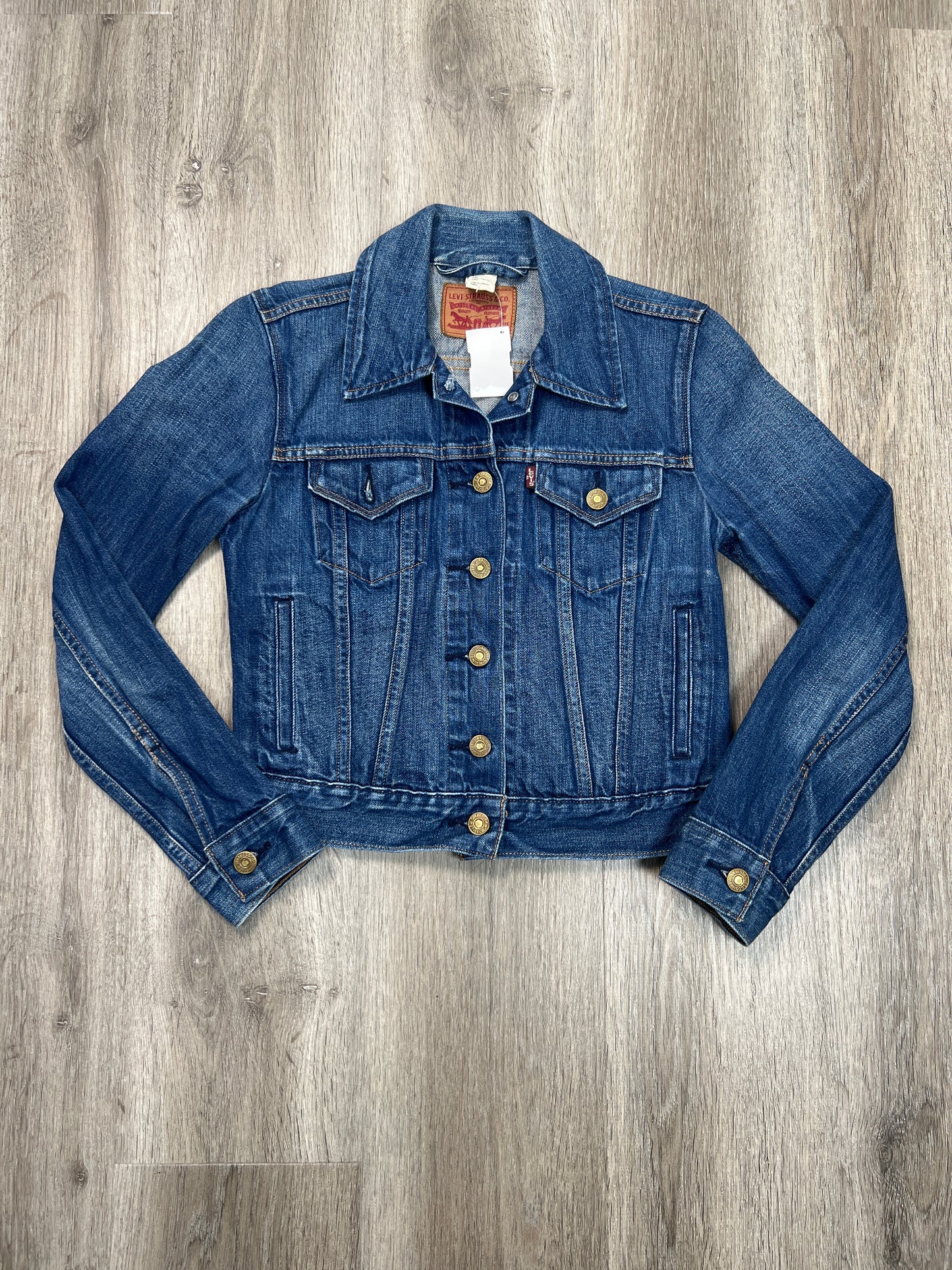 Jacket Denim By Levis In Blue Denim, Size: Xs