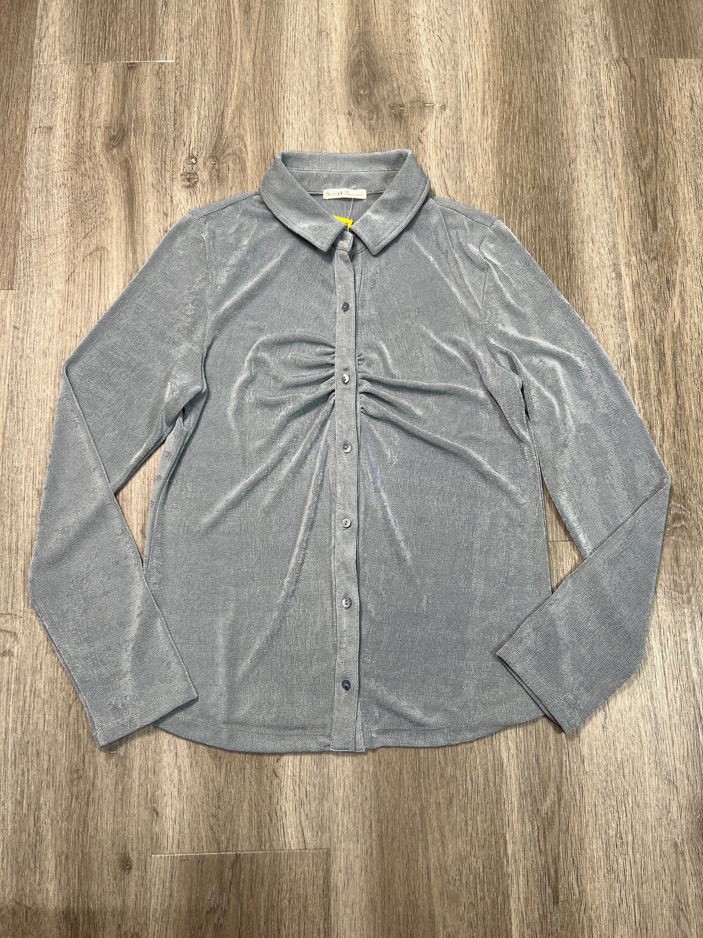 Blouse Long Sleeve By BECOOL In Grey, Size: L