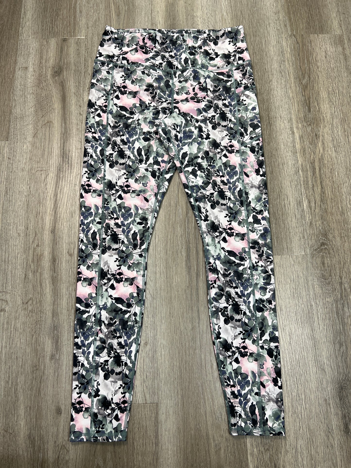 Athletic Leggings By Gaiam In Floral Print, Size: L