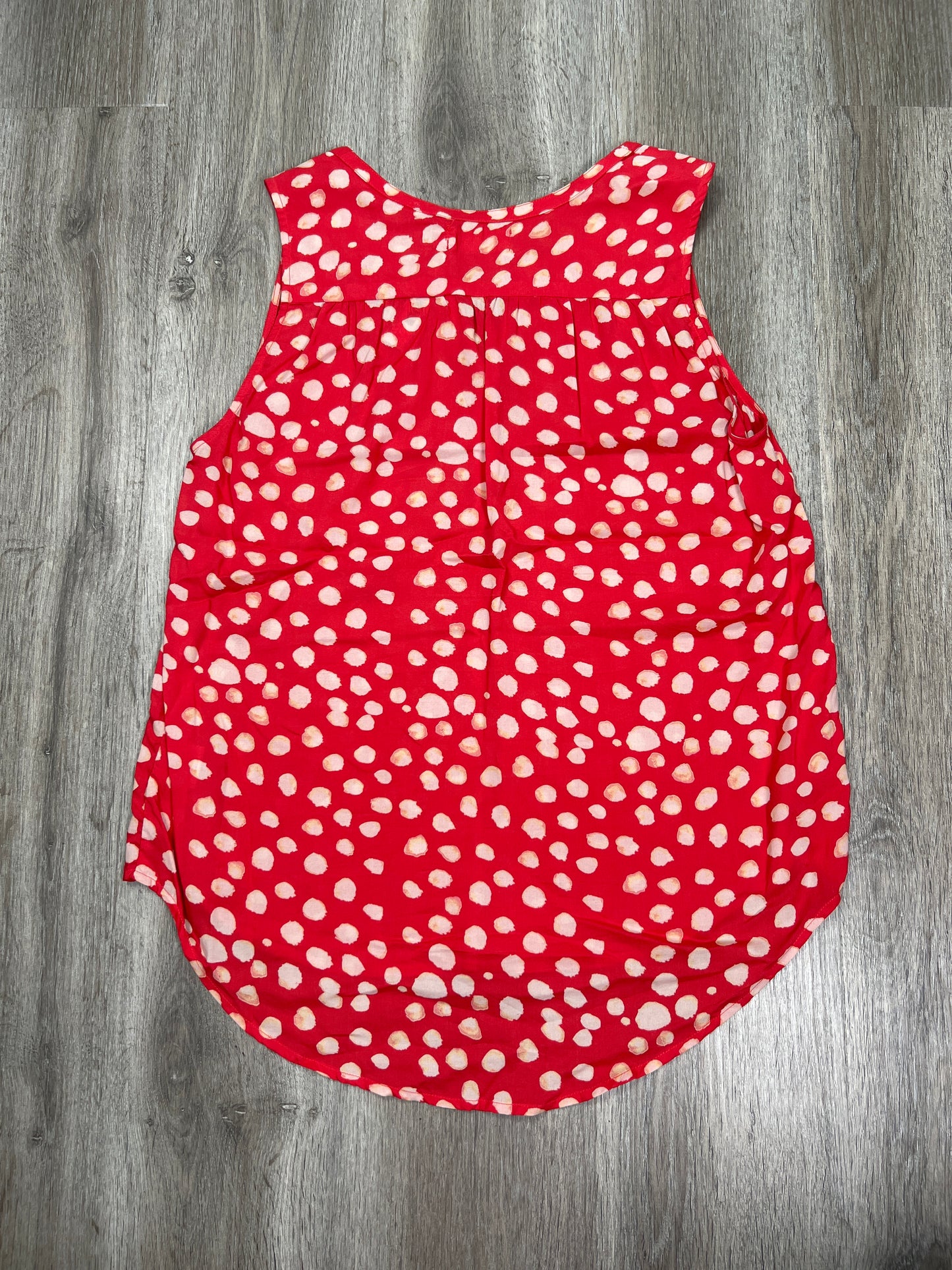 Red & White Blouse Sleeveless Velvet By Graham & Spencer, Size S