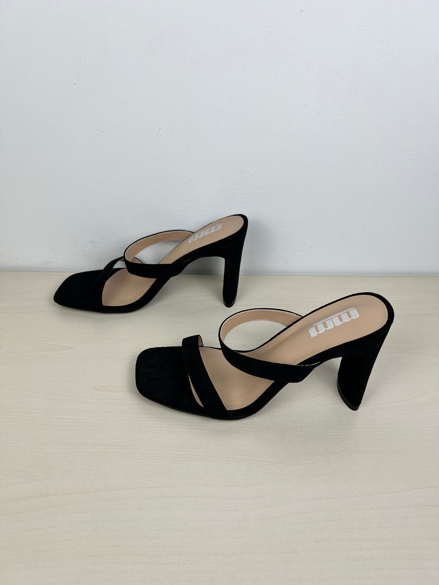 Black Sandals Heels Block MM, Size 7