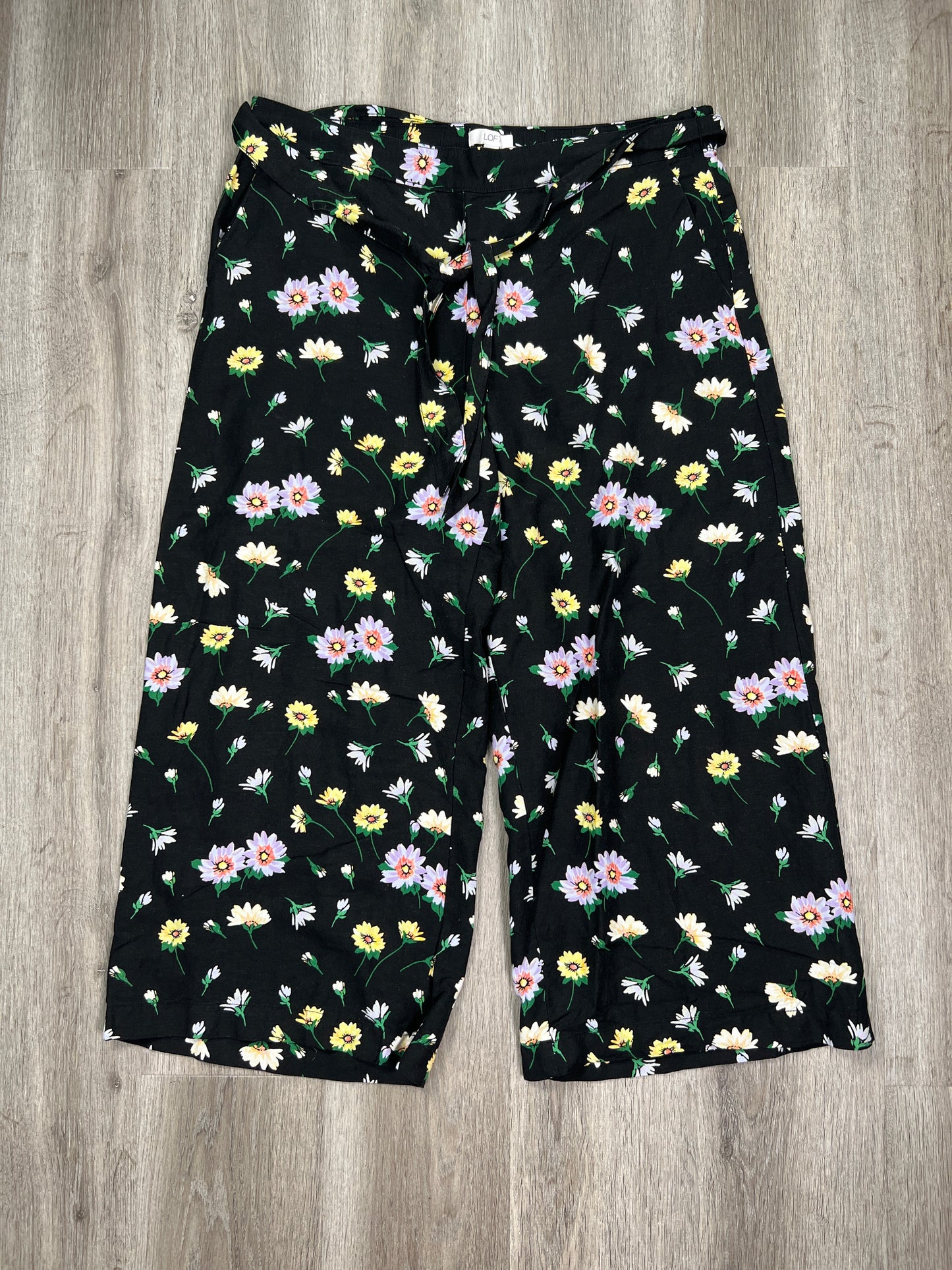 Floral Print Pants Wide Leg Loft, Size Xl