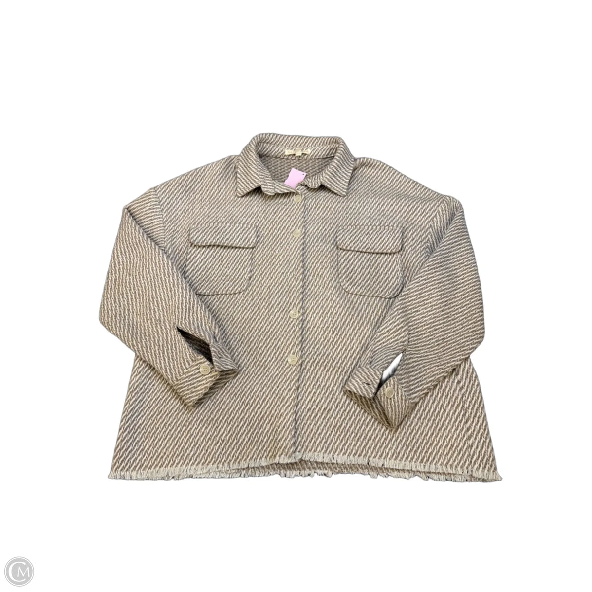 Jacket Shirt By Cloud Ten In Beige, Size: S