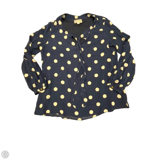 Blouse Long Sleeve By Sail To Sable In Polkadot Pattern, Size: L