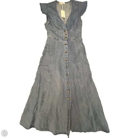 Dress Casual Midi By Marine Layer In Blue Denim, Size: Xs