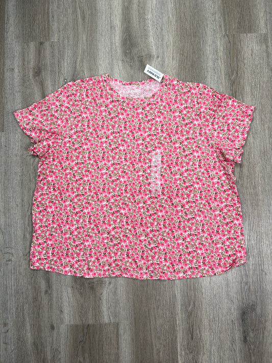 Floral Print Top Short Sleeve Basic Old Navy, Size 2x