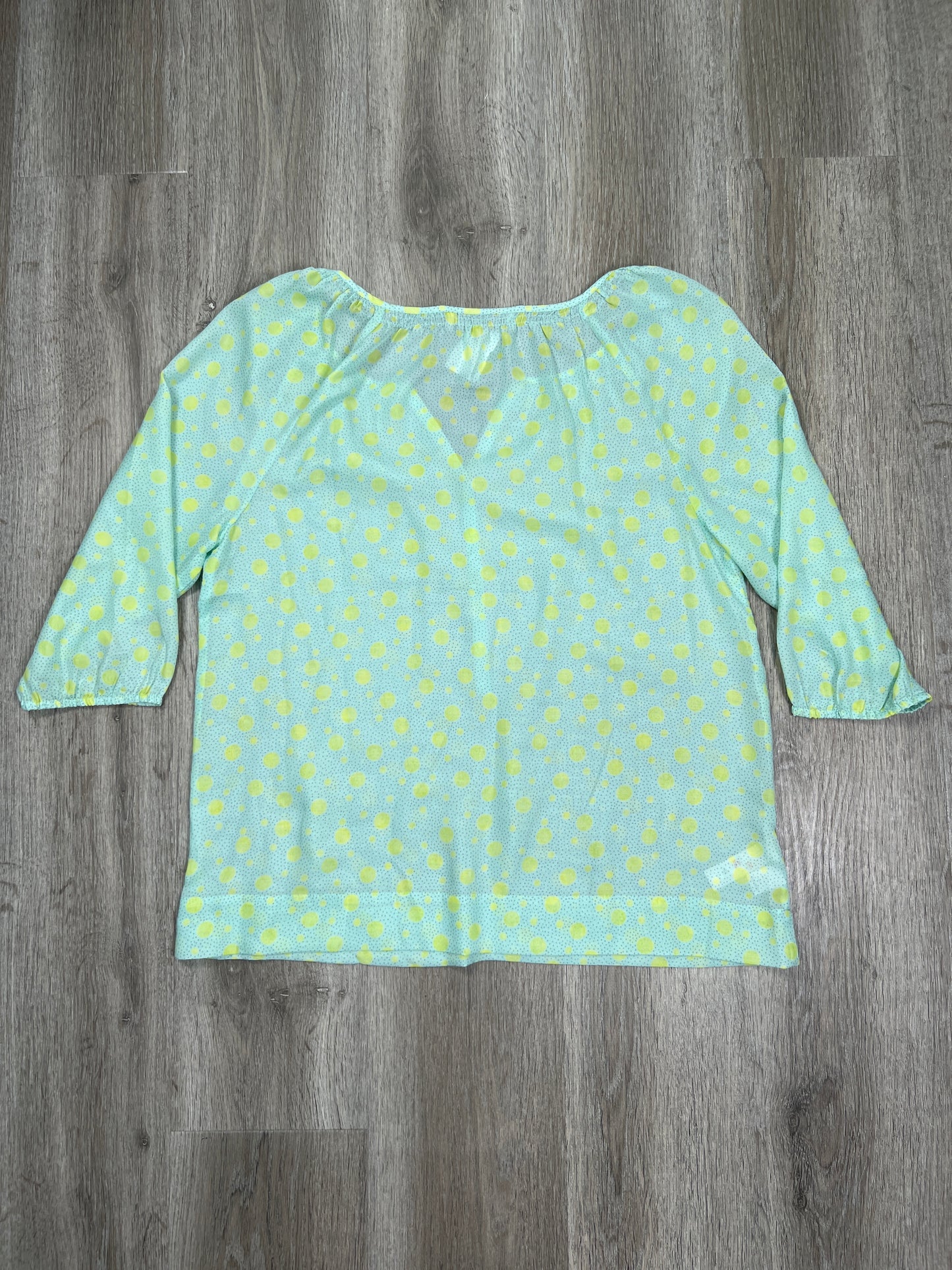 Green Blouse 3/4 Sleeve Loft, Size M