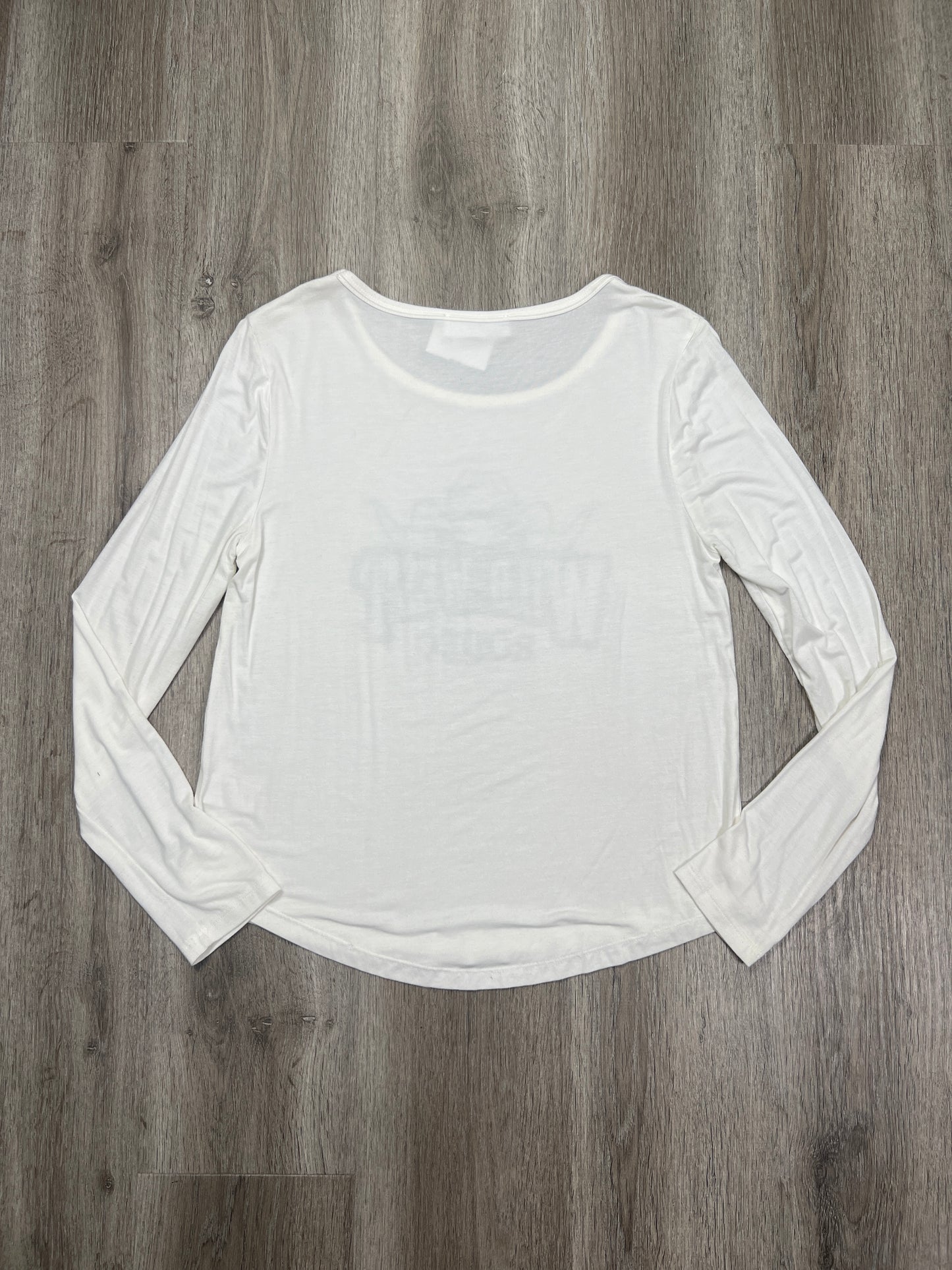 Top Long Sleeve By Double Zero In White, Size: M