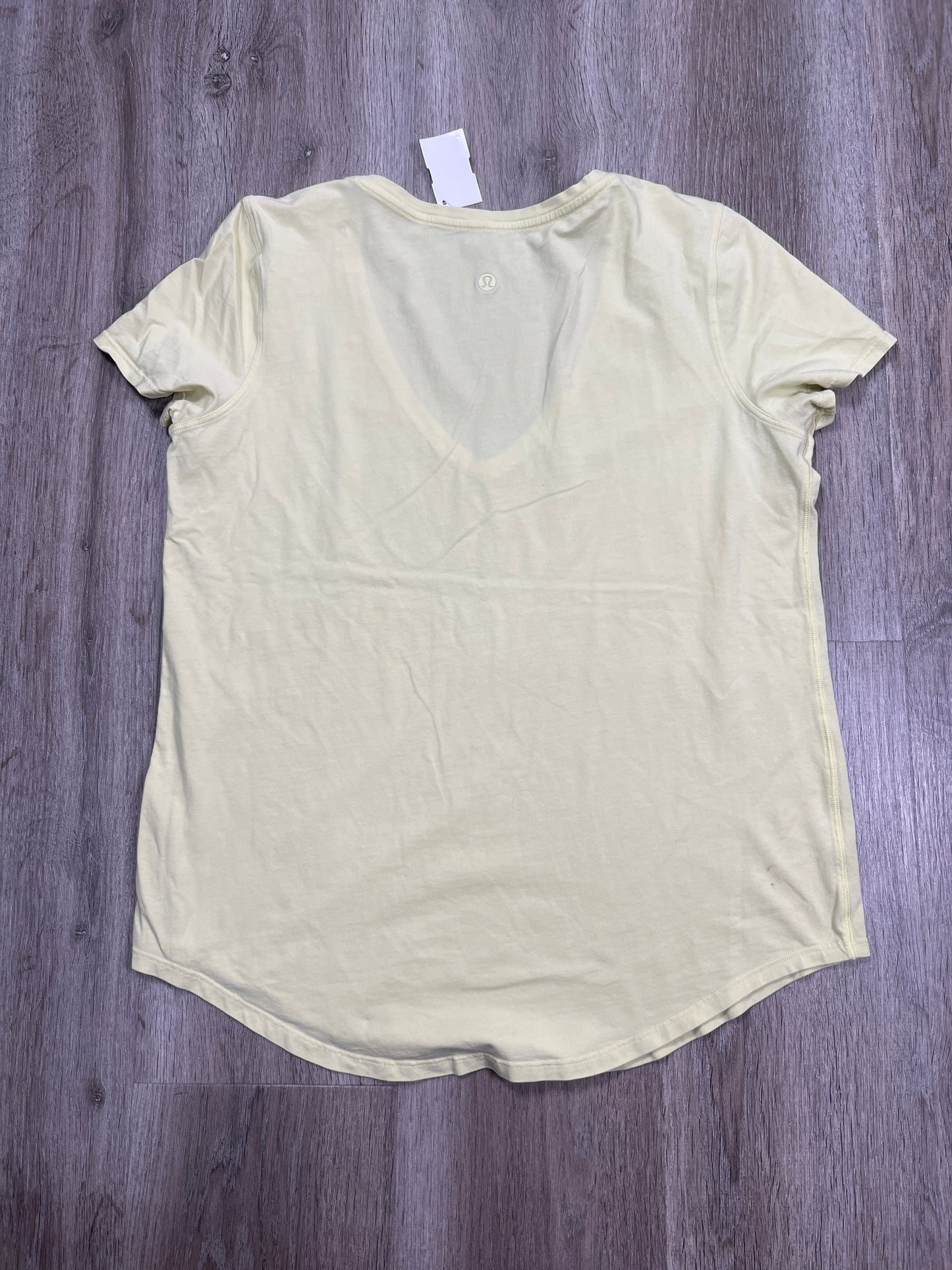 Athletic Top Short Sleeve By Lululemon In Yellow, Size: L