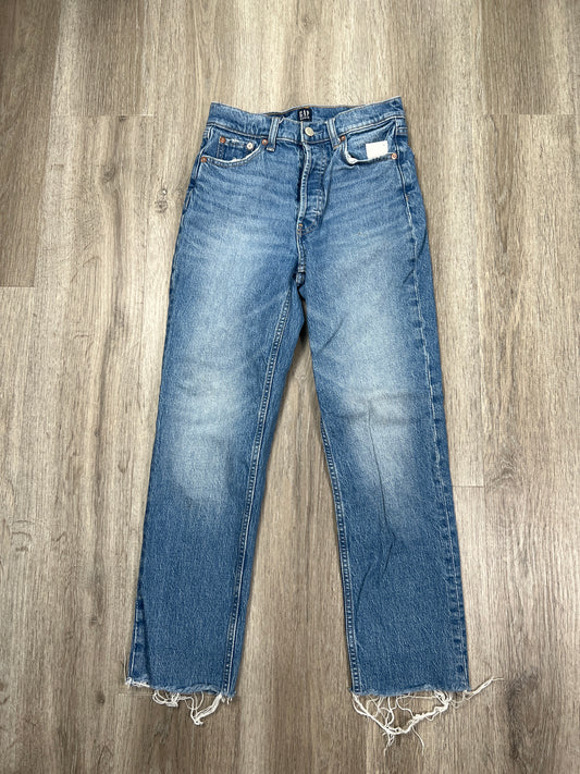 Jeans Straight By Gap In Blue Denim, Size: 0