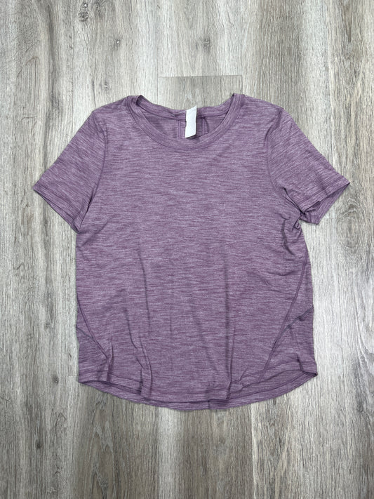 Athletic Top Short Sleeve By Lululemon In Purple, Size: S