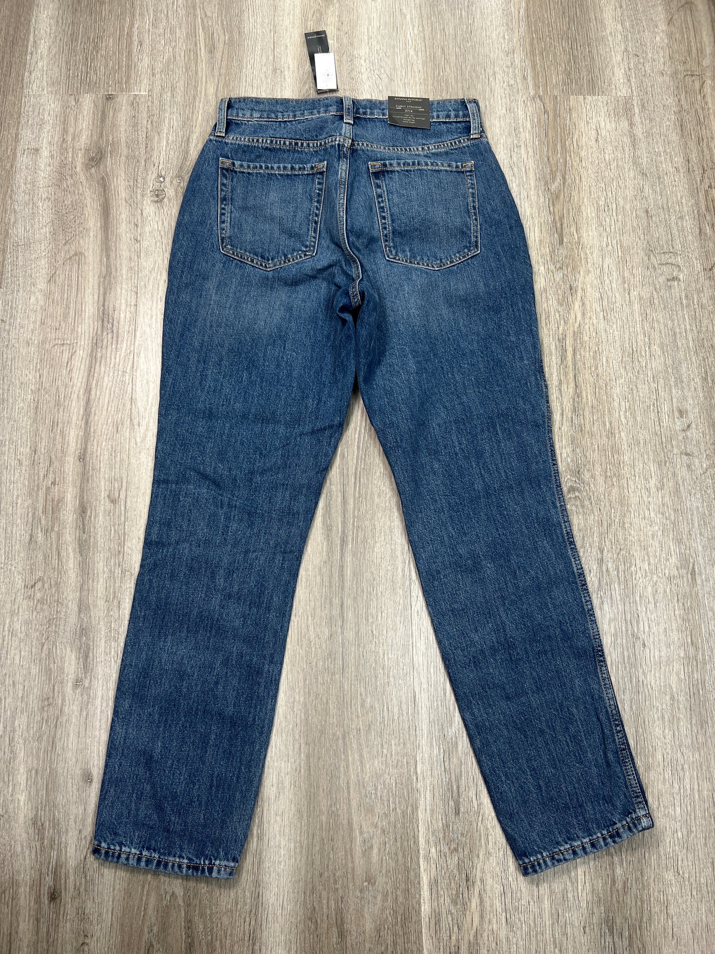 Jeans Straight By Banana Republic In Blue Denim, Size: 4