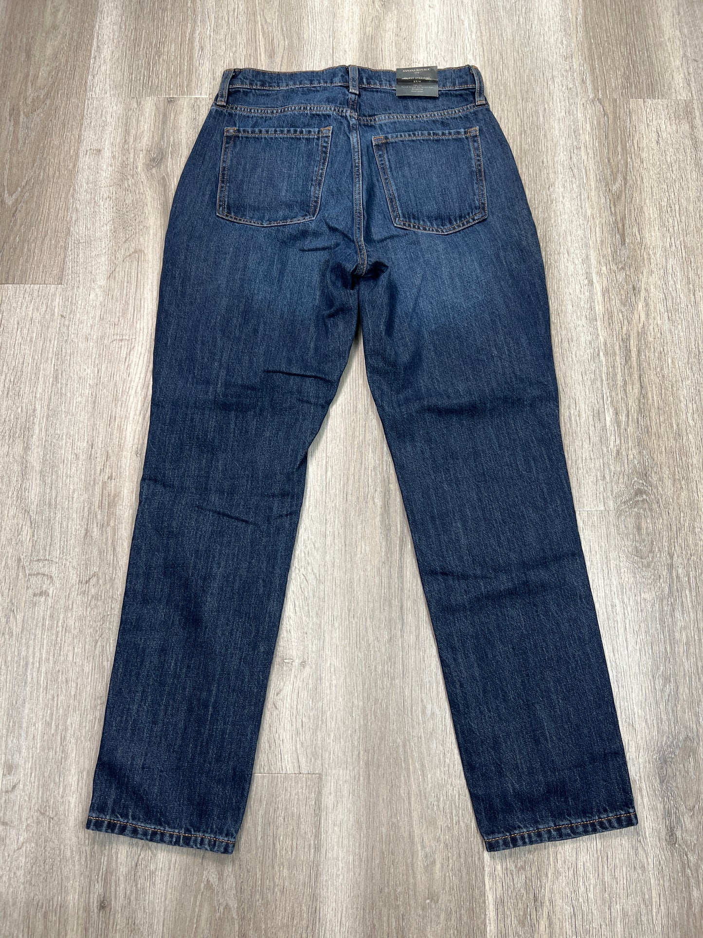 Jeans Straight By Banana Republic In Blue Denim, Size: 4