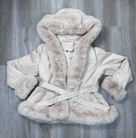 Coat Faux Fur & Sherpa By SHOP DDMINE In Tan, Size: 1x