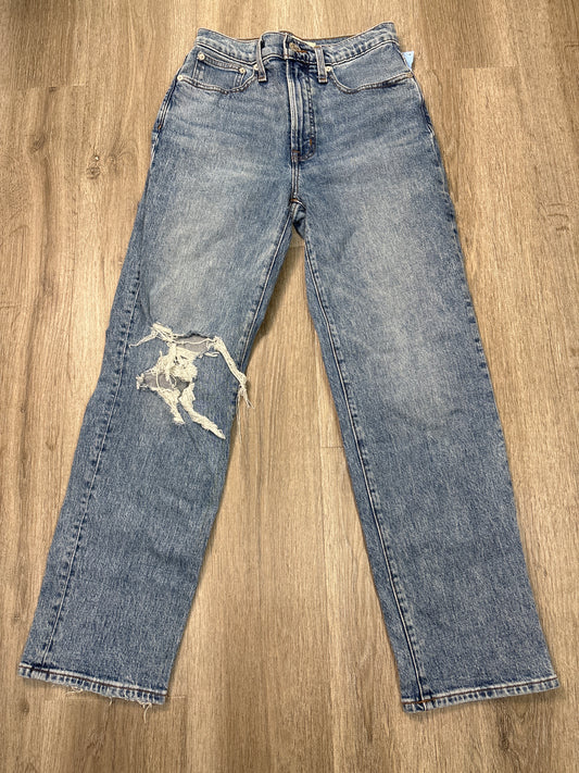 Jeans Straight By Madewell In Blue Denim, Size: 0