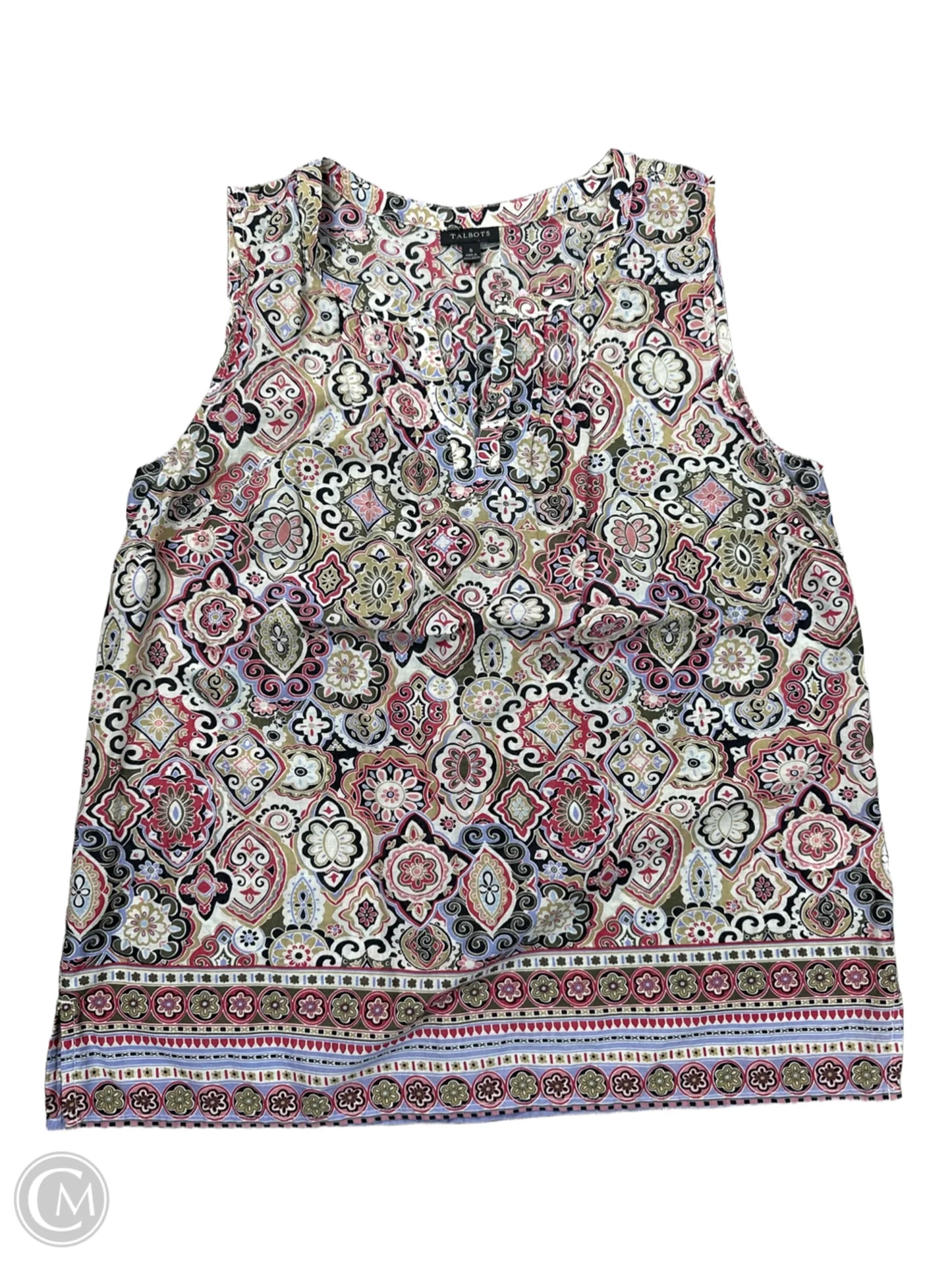 Top Sleeveless By Talbots In Floral Print, Size: S