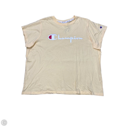 Top Short Sleeve By Champion In Yellow, Size: 2x