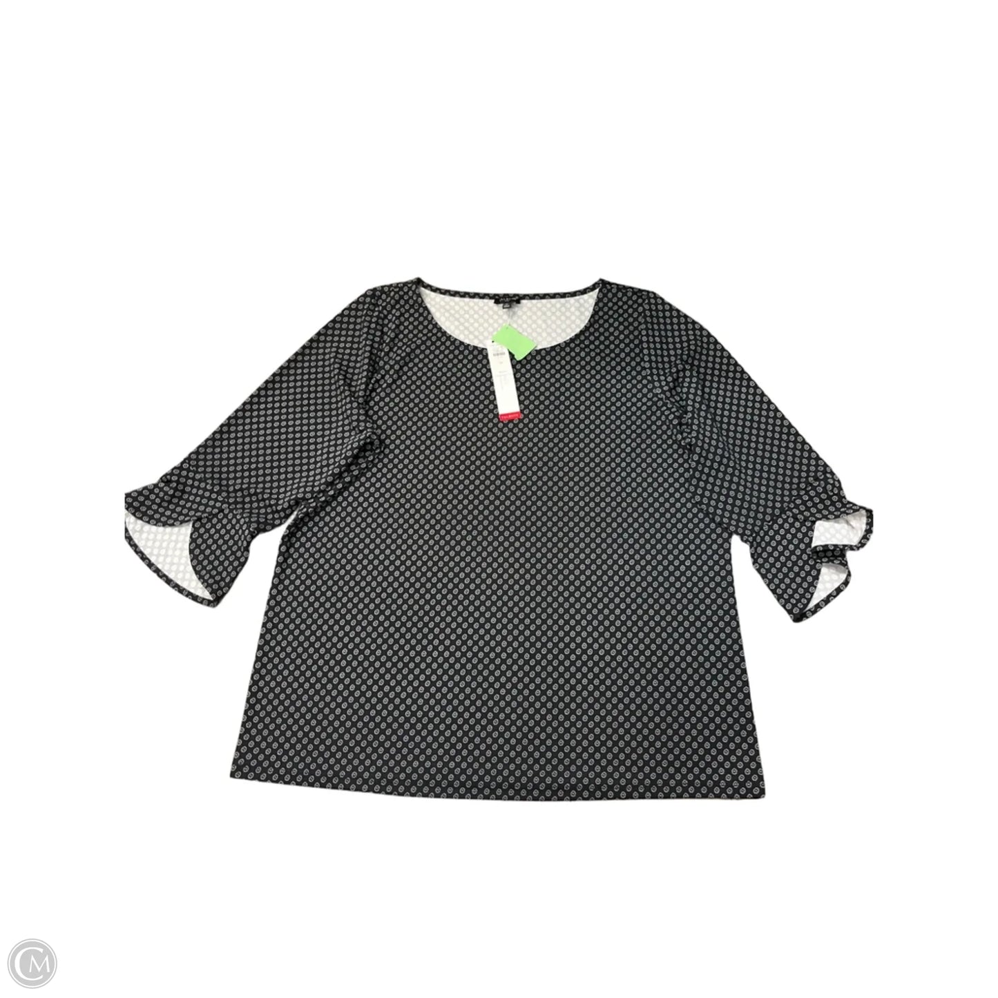 Top 3/4 Sleeve By Talbots In Black & White, Size: 1x