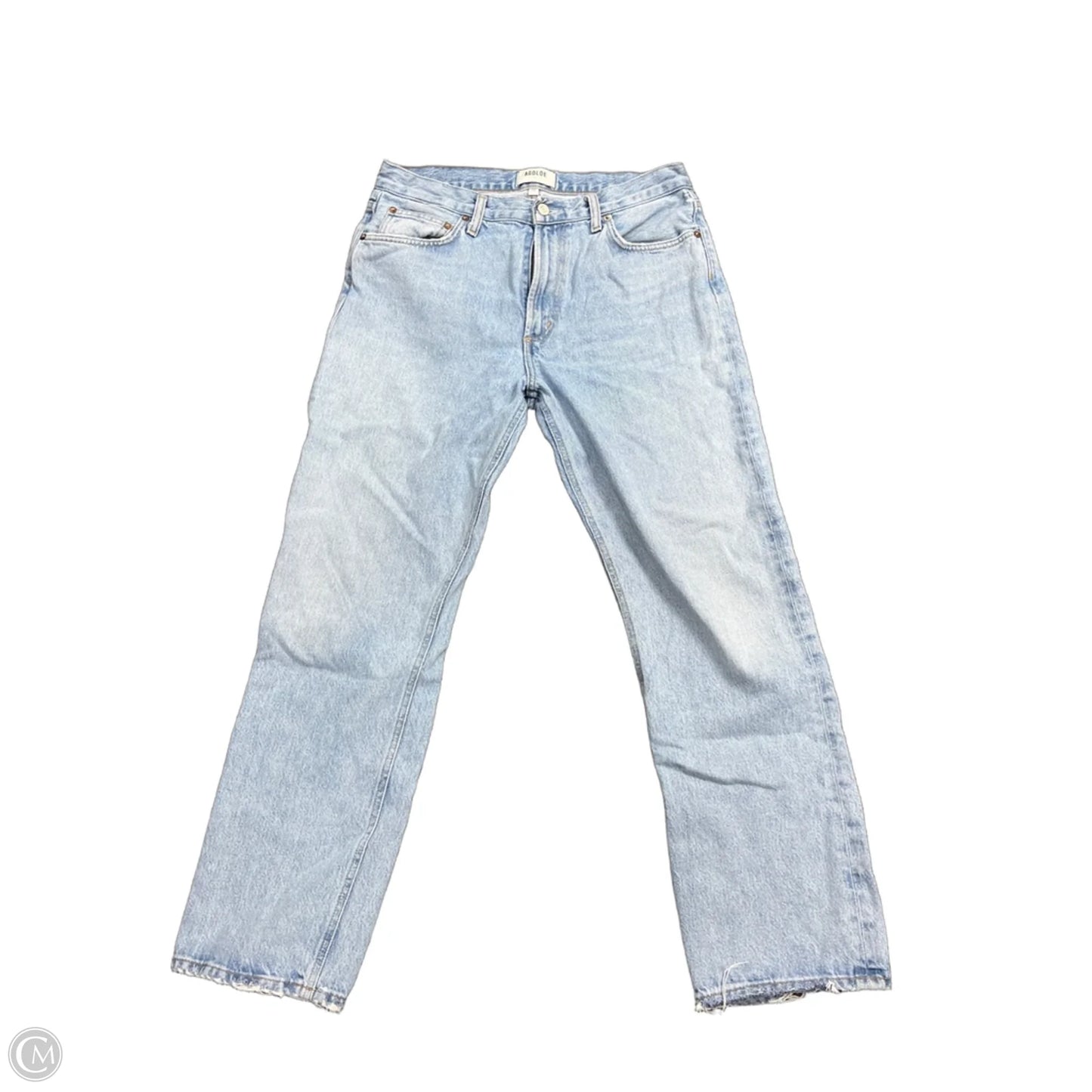 Jeans Straight By Agolde In Blue Denim, Size: 8