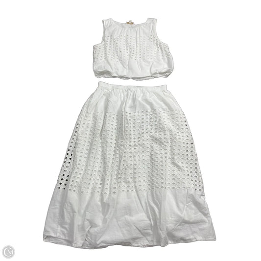 Skirt Set 2pc By Clothes Mentor In White, Size: L