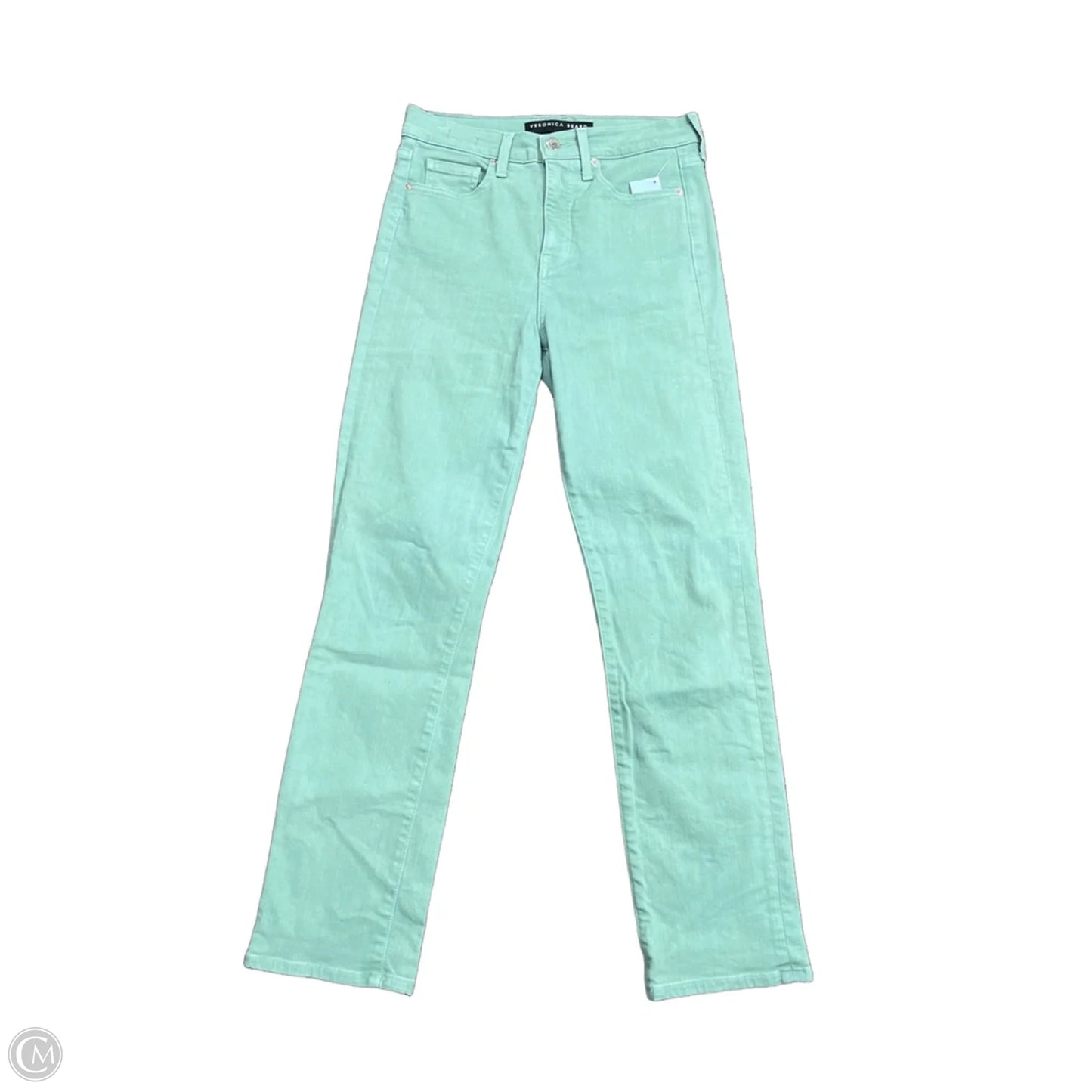 Jeans Straight By Veronica Beard In Green Denim, Size: 2