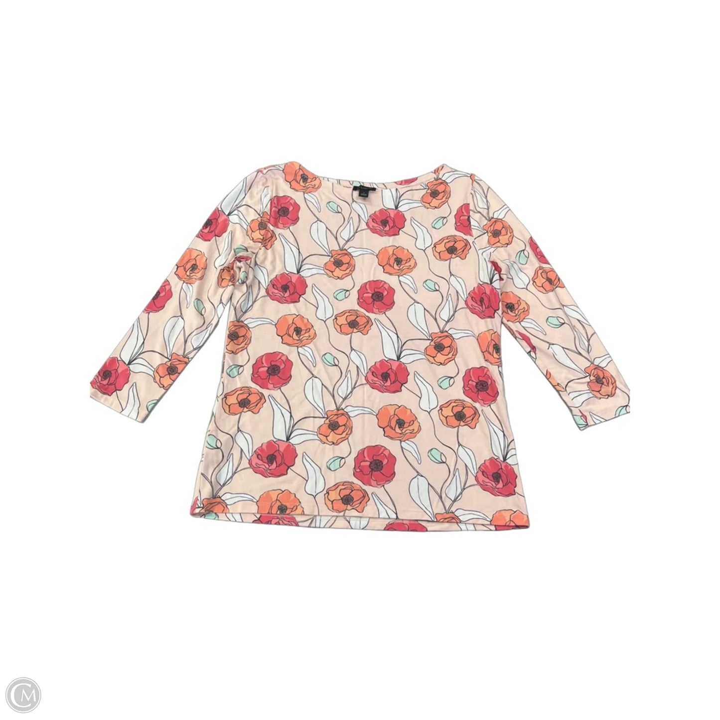 Top 3/4 Sleeve By Ann Taylor In Floral Print, Size: S