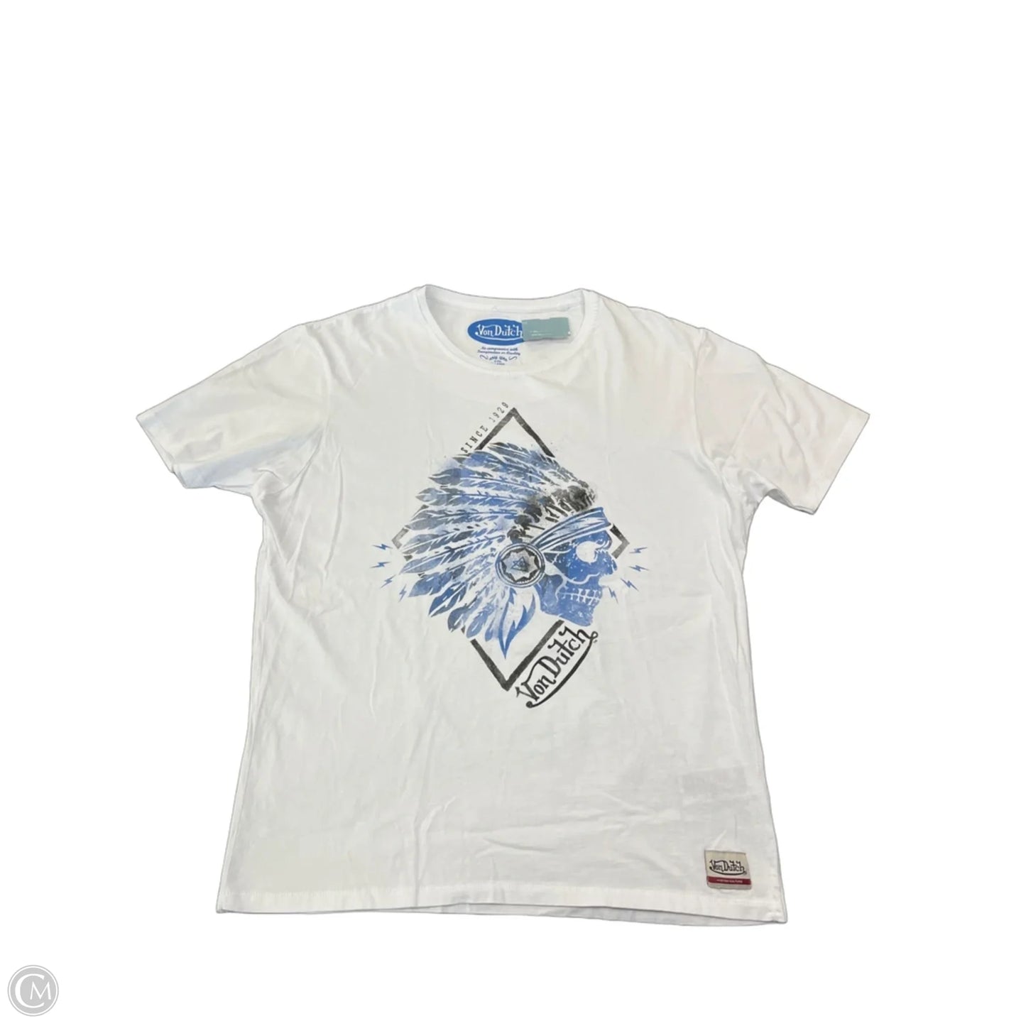 Top Short Sleeve By Von Dutch  In White, Size: Xl