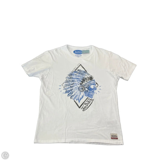 Top Short Sleeve By Von Dutch  In White, Size: Xl